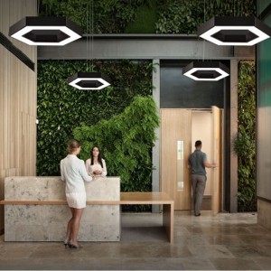 Hexagonal simple splicing office lamp pendant