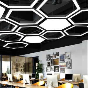 Hexagonal simple splicing office lamp pendant