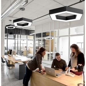 Hexagonal simple splicing office lamp pendant