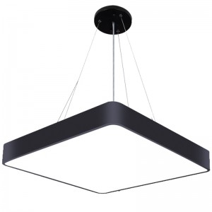 Square right angle round corner rectangle simple black white office Chandelier