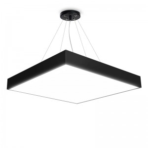 Square right angle round corner rectangle simple black white office Chandelier