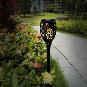 Solar Flame Lamp Outdoor Lawn Lamp Inserted in Ground led Courtyard Torchlight Household Waterproof Garden Villa Street Lamp