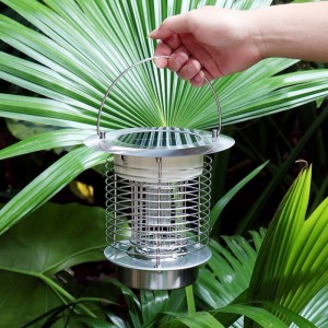 Stainless steel solar illumination mosquito control dual-purpose light induction outdoor camping lamp lawn lamp