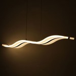 Modern Simple Acrylic Wave-shaped LED Straight Chandelier