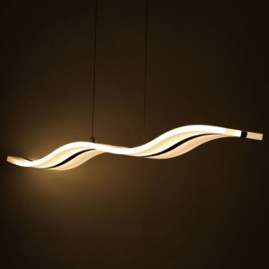 Modern Simple Acrylic Wave-shaped LED Straight Cha..
