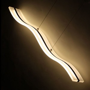 Modern Simple Acrylic Wave-shaped LED Straight Chandelier