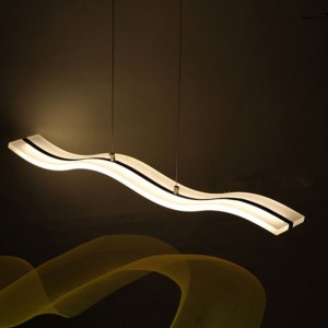 Modern Simple Acrylic Wave-shaped LED Straight Chandelier