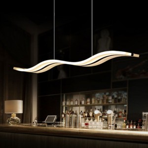 Modern Simple Acrylic Wave-shaped LED Straight Chandelier