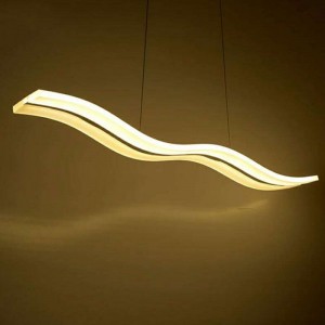 Modern Simple Acrylic Wave-shaped LED Straight Chandelier