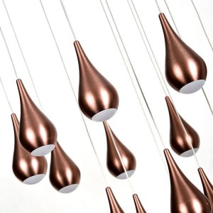 Postmodern Droplet Metal-plated Acrylic Living Room Bedroom Chandelier