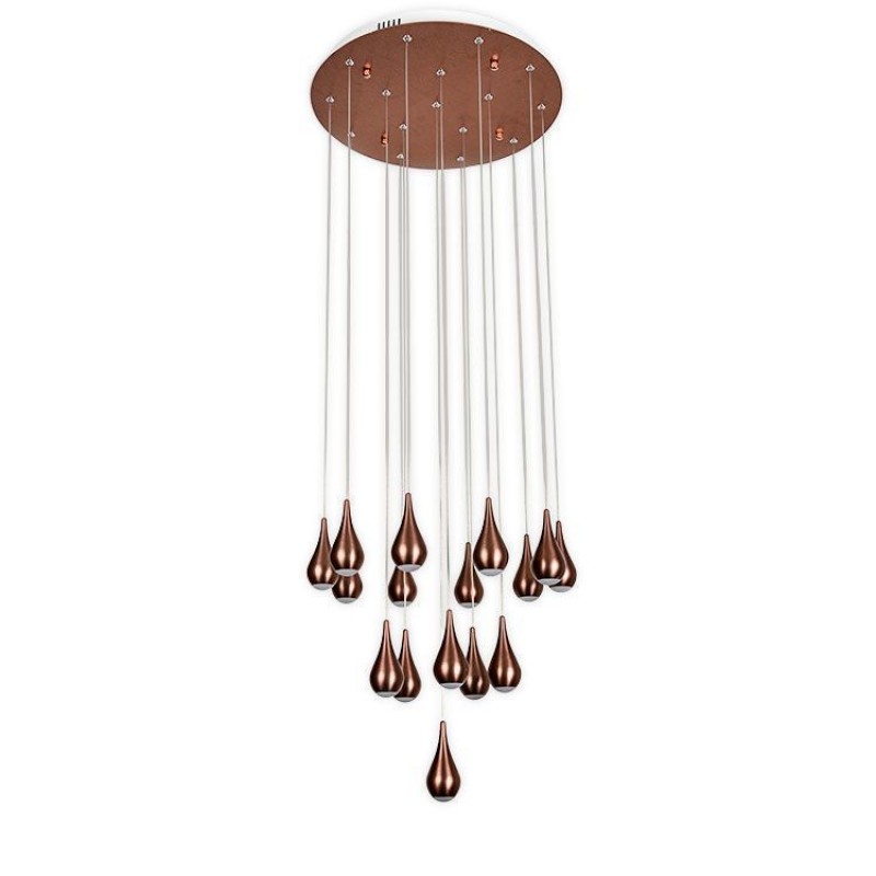 Postmodern Droplet Metal-plated Acrylic Living Room Bedroom Chandelier