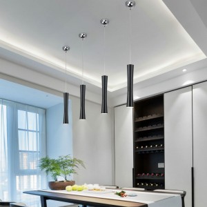 Northern Europe simple LED restaurant cylindrical Art Chandelier creative bar foreground metal color small waist decorative light