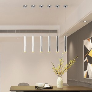 Northern Europe simple LED restaurant cylindrical Art Chandelier creative bar foreground metal color small waist decorative light