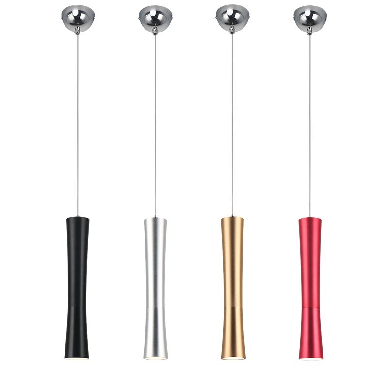 Northern Europe simple LED restaurant cylindrical Art Chandelier creative bar foreground metal color small waist decorative light