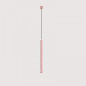 Led modern simple front desk dining room single head chandelier creative personality bar long cylinder tube makalon North Europe pendant light