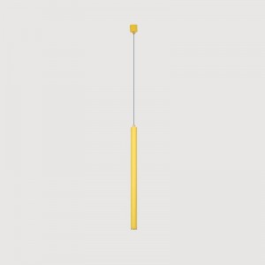 Led modern simple front desk dining room single head chandelier creative personality bar long cylinder tube makalon North Europe pendant light