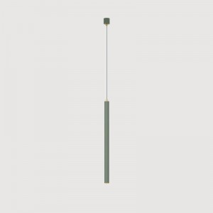 Led modern simple front desk dining room single head chandelier creative personality bar long cylinder tube makalon North Europe pendant light