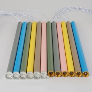 Led modern simple front desk dining room single head chandelier creative personality bar long cylinder tube makalon North Europe pendant light