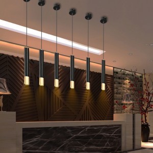 Northern Europe led long chandelier bar lamp simple modern dining room lamp Internet celebrity creative personality 2019 NEW