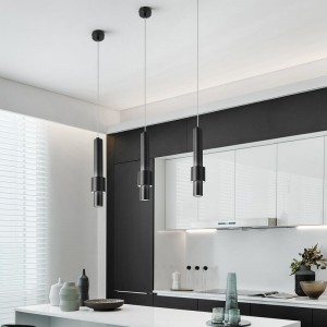 Modern simple dining room chandelier creative front desk bar single head bedroom net red bedside lamp LED cylinder small Chandelier