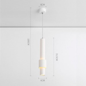 Modern simple dining room chandelier creative front desk bar single head bedroom net red bedside lamp LED cylinder small Chandelier