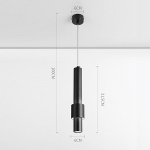 Modern simple dining room chandelier creative front desk bar single head bedroom net red bedside lamp LED cylinder small Chandelier