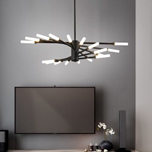 Industrial chandelier hall living room light atmosphere modern simple Iron Chandelier creative personality LED lamps