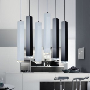 Led modern simple bar front desk chandelier restaurant coffee shop art single head square small lamp