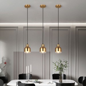 Northern Europe light luxury bedside chandelier retro gold living room chandelier postmodern dining room glass chandelier