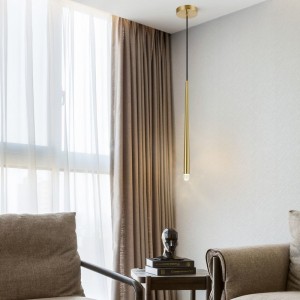 Northern Europe light luxury all copper chandelier creative simple dining room bedroom bedside lamp corridor porch bar Chandelier