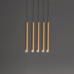 Post modern simple dining room chandelier ancient copper straight tube minimalist model room bar counter bedside small Chandelier