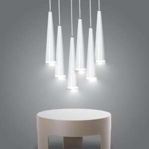 Simple modern led dining room lamp hanging lamp creative bar coffee shop cylindrical tapered black single head hanging lamp