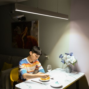 Alienbull LED Linear Light, 45W Kitchen Island Hanging Light Fixture, Modern Pendant Lamp Chandelier Spotlight Long Strip Light for Office Dining Room