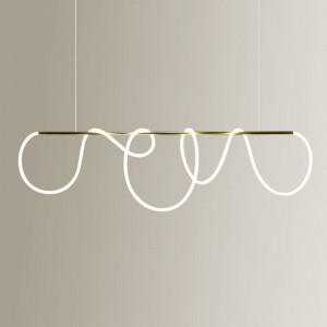 [ Musical note] northern Europe post modern minimalist art bar lamp creative personality light luxury long dining table dining room Chandelier