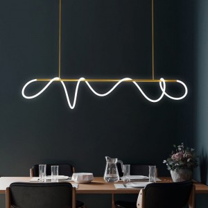 [ Musical note] northern Europe post modern minimalist art bar lamp creative personality light luxury long dining table dining room Chandelier