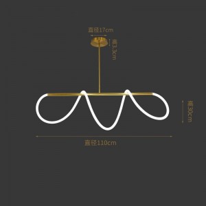 [ Musical note] northern Europe post modern minimalist art bar lamp creative personality light luxury long dining table dining room Chandelier