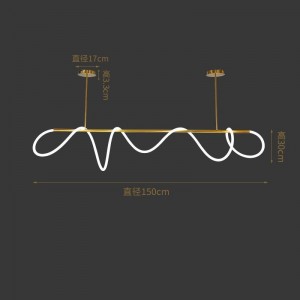 [ Musical note] northern Europe post modern minimalist art bar lamp creative personality light luxury long dining table dining room Chandelier