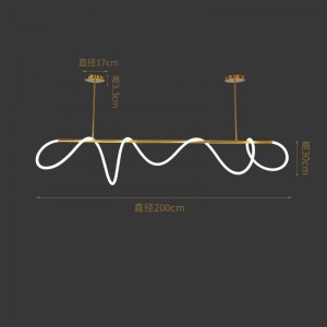 [ Musical note] northern Europe post modern minimalist art bar lamp creative personality light luxury long dining table dining room Chandelier