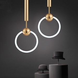 Theme restaurant chandelier northern Europe creative bar bar clothing store porch corridor bedside single head ring light