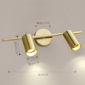All copper spotlight led ceiling lamp shop commercial rail spotlight domestic open ceiling mirror front lamp mirror cabinet wall lamp