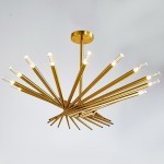 Drawing Titanium Gold and Carbon Steel Acrylic Modern Living Room Home Lighting chandelier