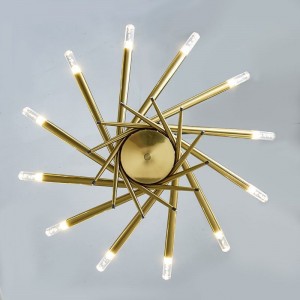 Drawing Titanium Gold and Carbon Steel Acrylic Modern Living Room Home Lighting chandelier