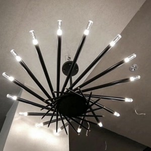 Drawing Titanium Gold and Carbon Steel Acrylic Modern Living Room Home Lighting chandelier