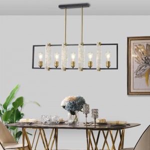 American industrial restaurant simple modern coffee bar carbon steel water glass post modern Chandelier
