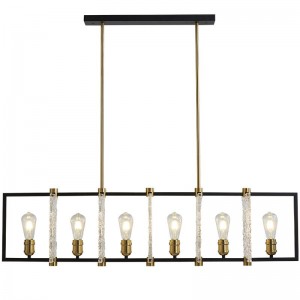 American industrial restaurant simple modern coffee bar carbon steel water glass post modern Chandelier