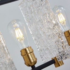 American industrial restaurant simple modern coffee bar carbon steel water glass post modern Chandelier