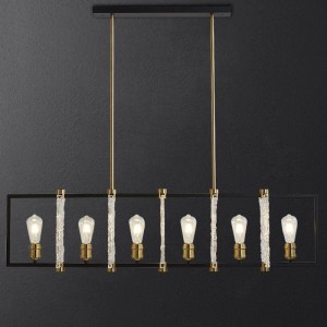 American industrial restaurant simple modern coffee bar carbon steel water glass post modern Chandelier