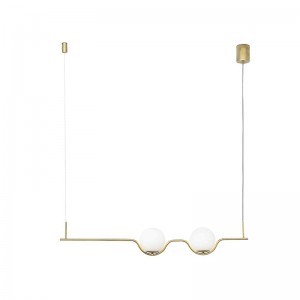 Nordic modern simple metal electrophoresis gold restaurant double head chandelier designer light luxury bedroom bedside table lamp