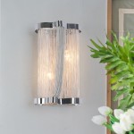 Post modern light luxury tassel aluminum chain wall lamp bedroom bedside Hotel lamp personality creativity hall corridor stair wall lamp