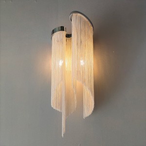 Aluminum chain tassel wall lamp post modern light luxury living room aisle background wall bedside wall lamp